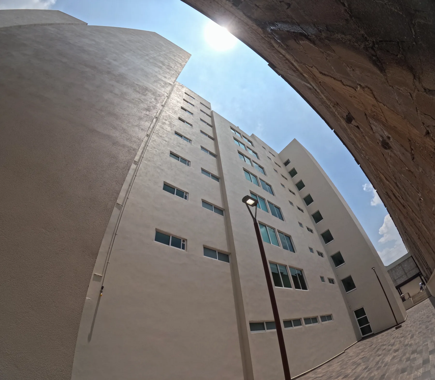 Fachada terminada de Residencial Fraile, en Jilotzingo, Estado de México